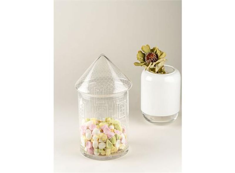 Mummi glasskrukke med lokk - Mummihuset 15x30cm Mummihuset