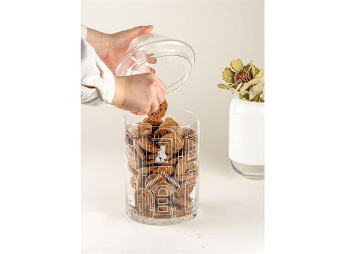 Mummi glasskrukke med lokk - Mummihuset 15x30cm Mummihuset