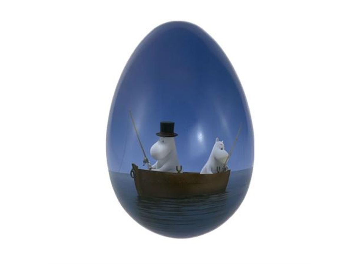 Påskeegg Mummi Fisker 15 cm metall